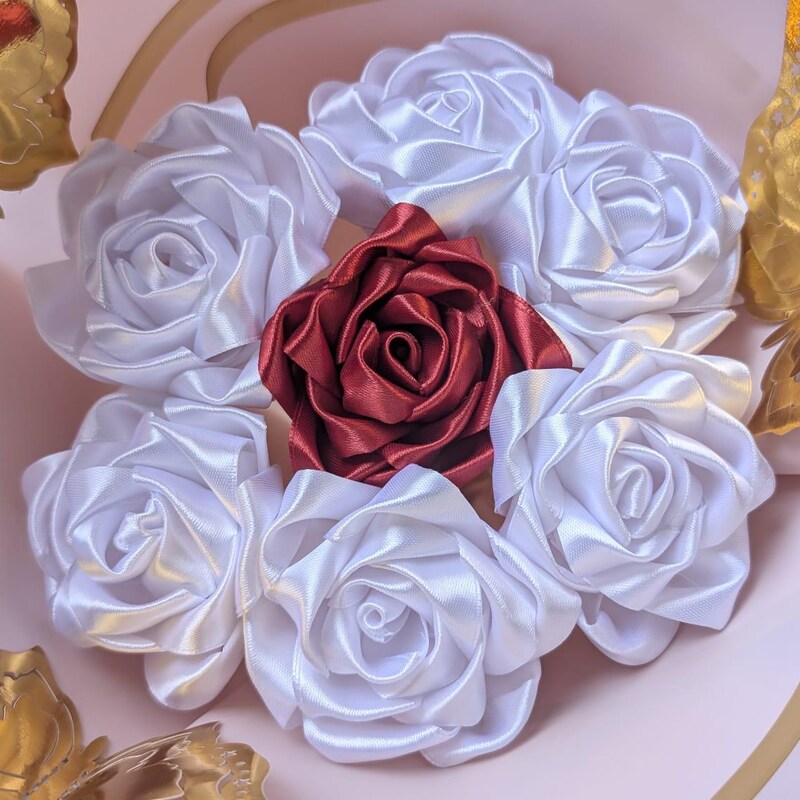 Round Ribbon Roses Ribbon Rose Bouquet - Etsy