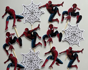 Spiderman Cupcake Topper, Spiderman Cupcake Deko