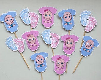 Boy or Girl Cupcake Topper, Cupcake Aufstecker, Cupcake Deko Gender Reveal