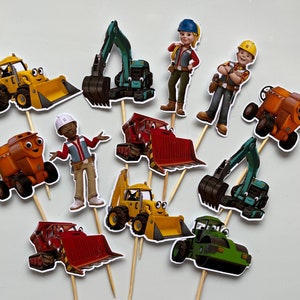 Bob der Baumeister Cupcake Topper, Cupcake Aufstecker, Muffin Deko