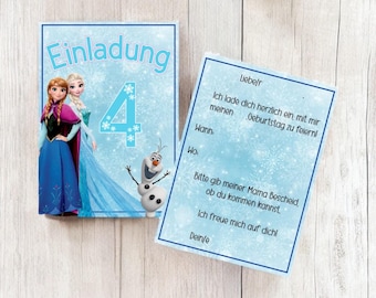 Anna und Elsa Einladungskarten, Die Eiskönigin Einladungen