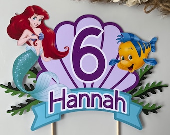 Arielle Cake Topper, Arielle Meerjungfrau Torten Deko, Meerjungfrau Deko Geburtstag