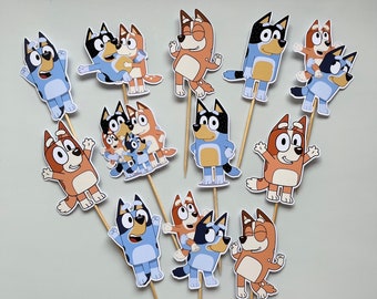 Bluey Cupcake Topper, Cupcake Aufstecker, Cupcake Deko
