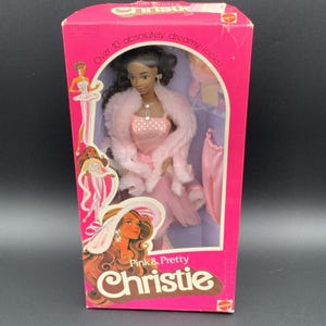 Vtg Mattel Barbie Pink & Pretty Christie 1981 Black Super Star Era 3555 NRFB
