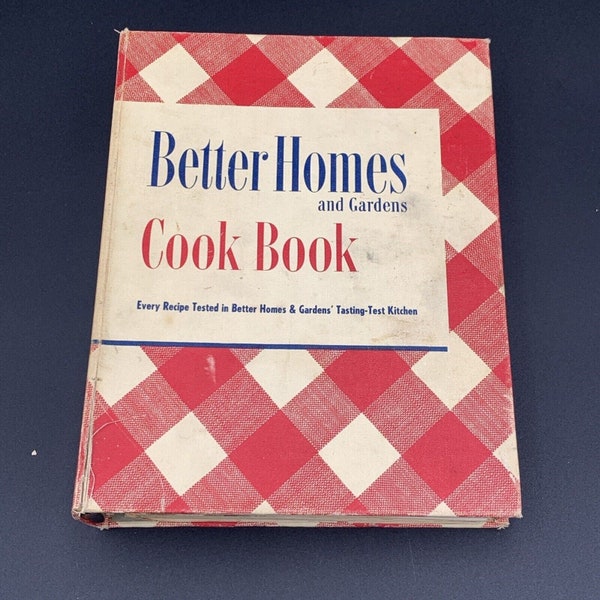 Better Homes & Gardens Cook Book 1947 Raccoglitore ad anelli scozzese rosso con copertina rigida