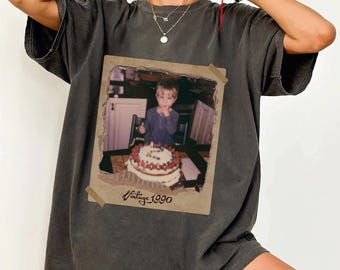 Personalized Photo Birthday Shirt: Custom Vintage Comfort Colors Tee