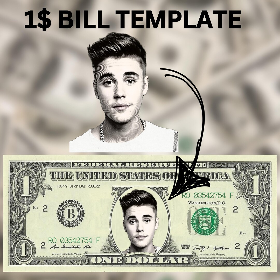 1 Dollar Bill Template, Fake Money With Face, Play Money, Money