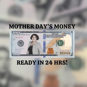 Mother Day&#39;s Gift Money, Favors for Guests, Game Money, 100 dollar bill, Party Money, Custom Money, Personalized dollar