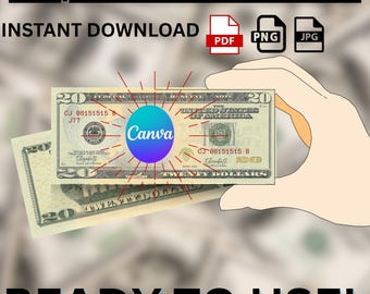 Personalized 20 Dollar Bill Template, Picture on Dollar, Editable ...