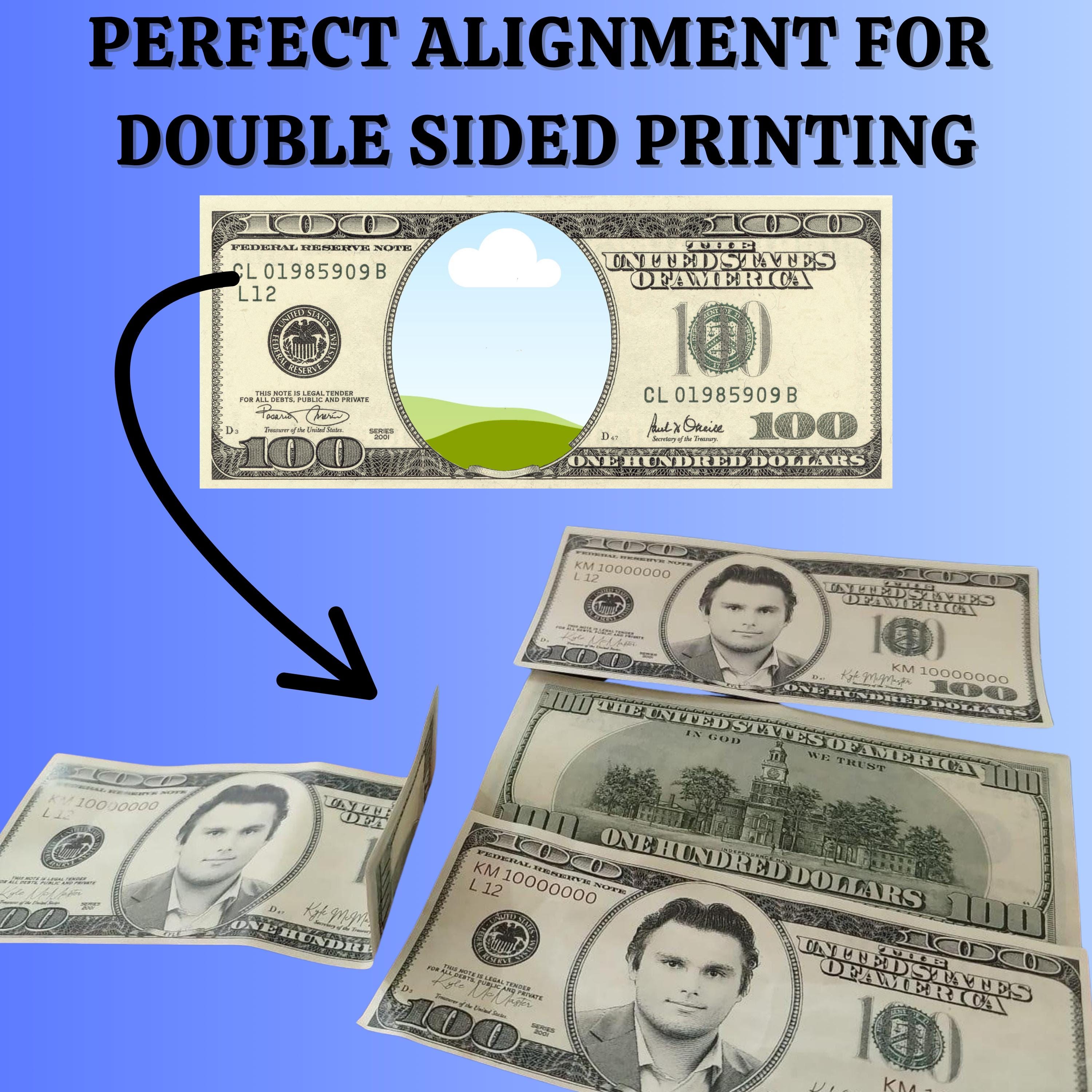 All Dollar Bill Template, Your Face on Money, Play Money, Custom Money