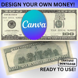 Your Face on Money Template, for wedding, Favors for Guests, Game Money, 100 dollar bill, Party Money, Custom Money, Personalized dollar