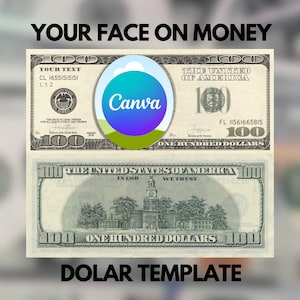 Your Face on Money Template, for wedding, Favors for Guests, Game Money, 100 dollar bill, Party Money, Custom Money, Personalized dollar