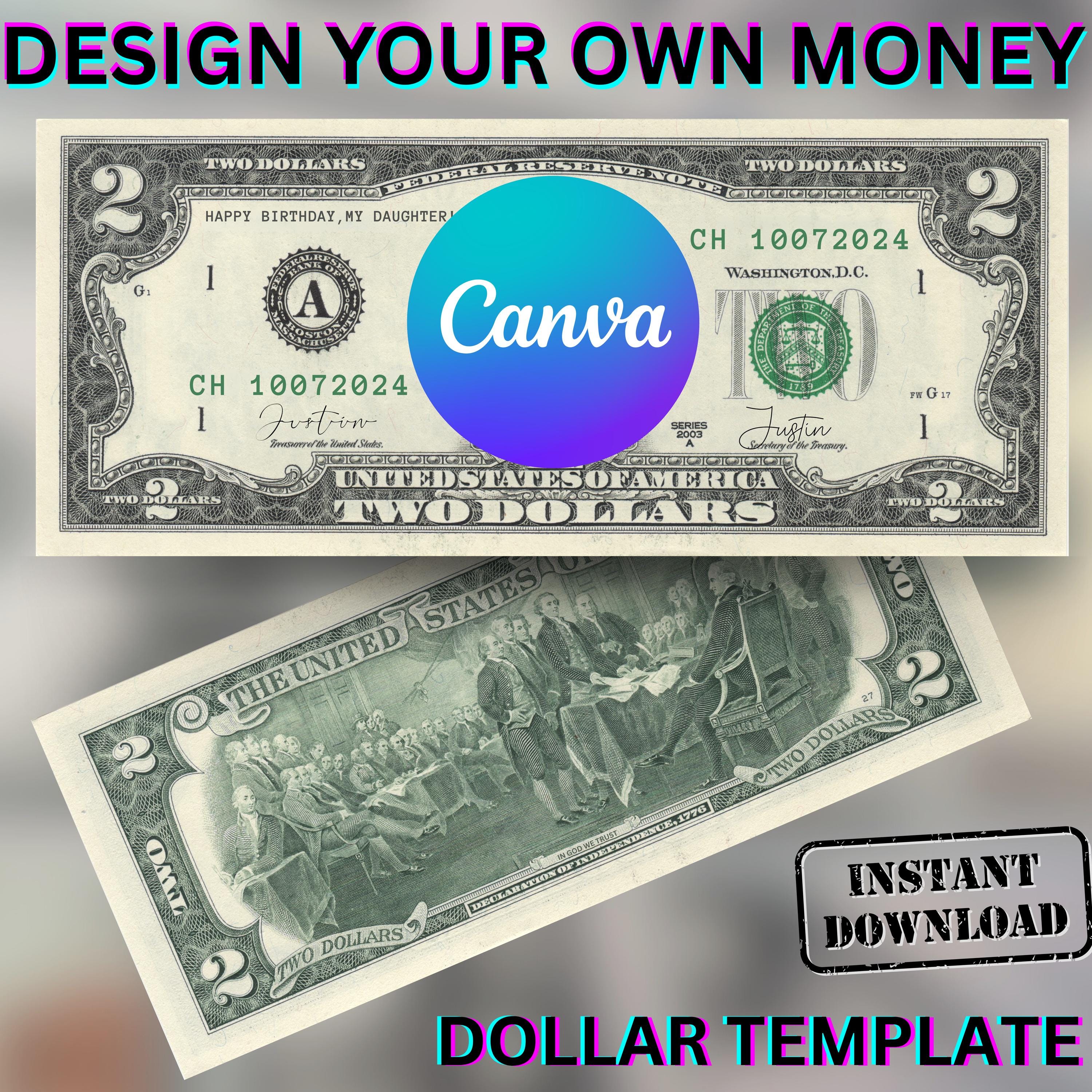 Personalized Face Dollar Template, Custom Money (digital Download) - Etsy