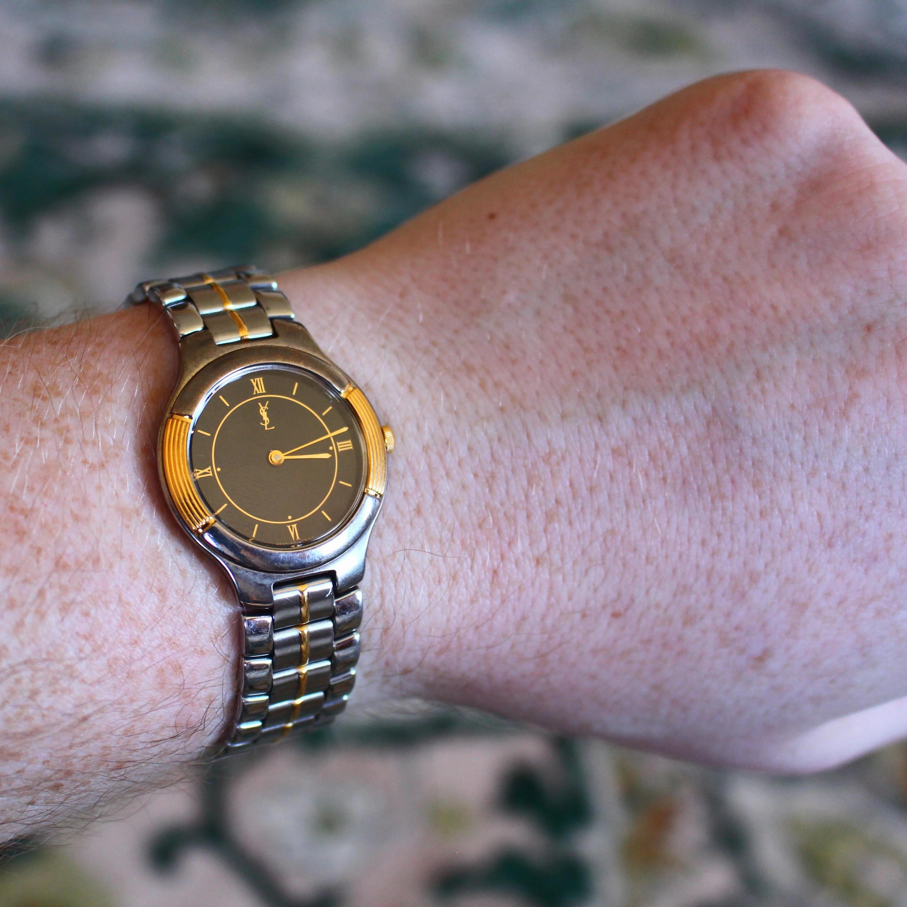 YSL Two-Tone Stainless Steel Dress Watch with Black Dial Vintage YSL Yves Saint Laurent Octagon Two-tone Ladies Watch  main image 4