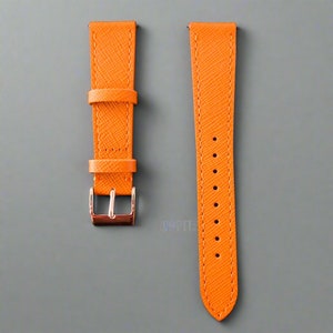 Tan Luxury Saffiano Leather Watch Strap - Gold & Silver Hardware - 18  20mm