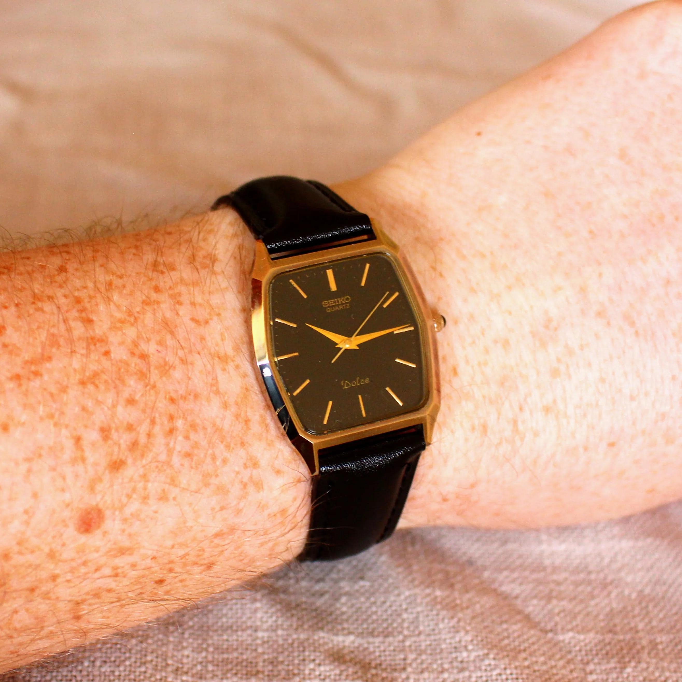 1982 Vintage Seiko Dolce Black Dial NSAG Hard Alloy Quartz