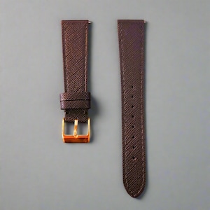 Black Luxury Saffiano Leather Watch Strap - Gold & Silver Hardware - 18  20mm