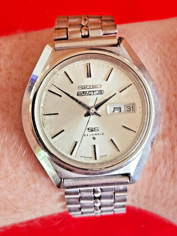 Vintage Seiko 5 Actus SS Mechanical Mens Watch 6106 7580 Fully Working