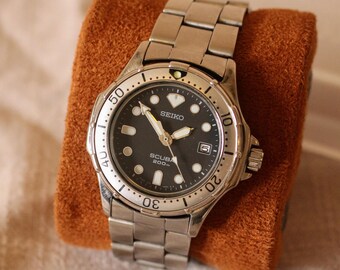 【美品】SEIKO 7N35-6000 SCUBA 黒文字板　稼働品 Neo-vintage Seiko Scuba 200m Dive Watch Black Dial - 2001 - 7N35
