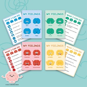 Feelings Printable Set for Kids, Coping Skills, Emotions Check-in ...