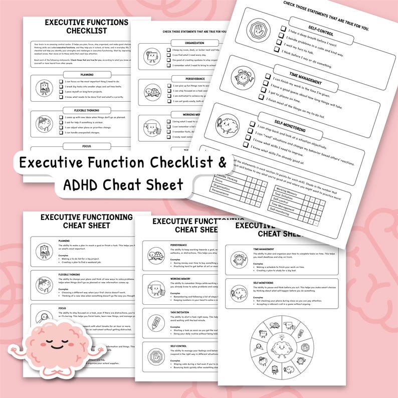 Executive Functioning Skills Cheat Sheet for Kids, Executive Function ...