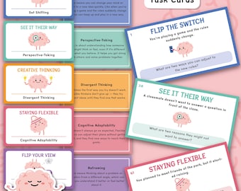 Cartes de tâches sur les compétences de réflexion flexible, Compétences fonctionnelles, Cartes de compétences sociales, Compétences TDAH, Autisme, Perspective 0042