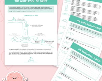 The Whirlpool of Grief, Coping Skills, Grief and Loss Counseling, Grief Counselling, Therapy, Stages of Grief, Downloadable PDF 0059