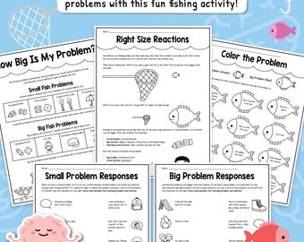 問題の大きさを測るワークシート（子供向け）、小さな問題と大きな問題カード、私の問題はどれくらい大きい？（即時ダウンロード）