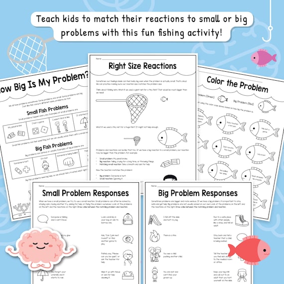 Size of the Problem Worksheets for Kids, Small Problem and Big Problem Cards, How Big Is My Problem (Instant Download)