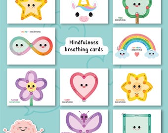 Mindfulness breathing activities for kids, finger tracing cards, calming corner, calming coping strategies skills, grounding techniques 0009