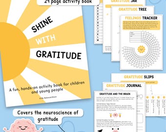 Gratitude Activity Book, Thankfulness Workbook, Journal and SEL Worksheets, Counselling Resources Games, Positive Mindset 0039