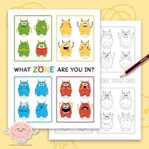 Monster feelings, inspired by Zones of regulation, social emotional learning, self regulation, calming down corner, emotional literacy  0036
