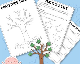 Gratitude Tree Coloring Craft Printable, Thankfulness Worksheet, I Am Grateful For, Thanksgiving Fall Decor, Counselling Resources 0039