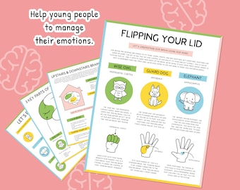 Flipping Your Lid, Emotional Regulation, Hand Model of the Brain Worksheet, Coping Skills, Emotions, Neuroscience, Upstairs Brain 0018