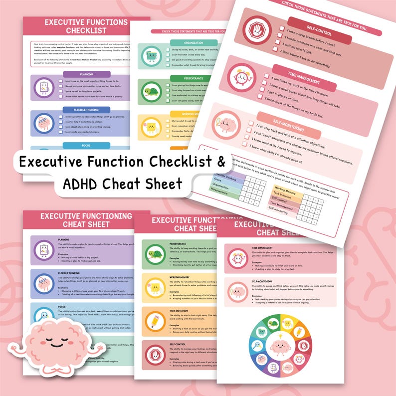 Executive Functioning Skills Cheat Sheet for Kids, Executive Function ...