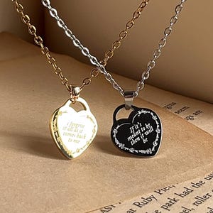 If It's Meant To Be | Engraved Heart Pendant | Stainless Steel Necklace