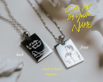 Collar inspirado en Llámame por tu nombre: colgante de acero inoxidable grabado