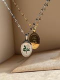 This Was All For You | Oval Pendant Necklace | Gardenia Flower, Stainless Steel product logo