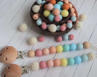 Dummy Chain | Rainbow Pacifier Clip | Dummy Holder | Dummy Clip | Silicone Dummy Chain | Handmade Gift | Pacifier Chain