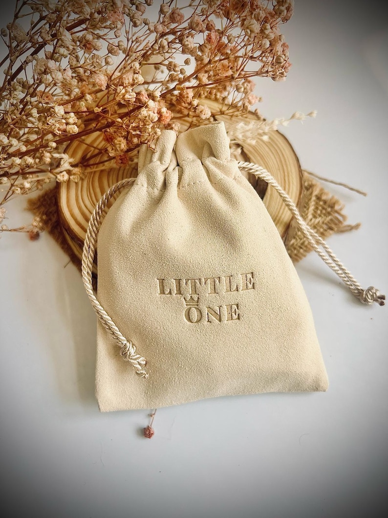 Personalisierte Schnullerkette | Altrosa Schnullerkette | Schnullerhalter | Handmade Baby Geschenk für Mädchen & Jungen | Personalisiertes Geschenk Schnullerkette With Beige Pouch