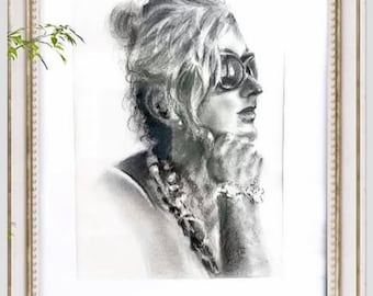 Retrato conmemorativo personalizado a partir de una foto – Retrato a lápiz dibujado a mano – Regalo de recuerdo