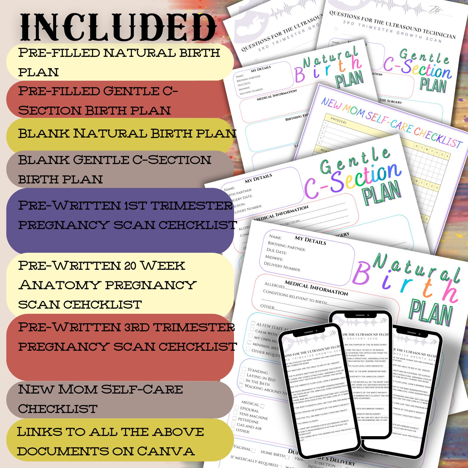 Birth Plan Template Printable Editable Gentle C Section Birth Plan Birth Plan Template Printable Editable Gentle C Section Birth Plan