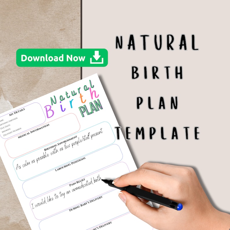 Birth Plan Template Editable Printable Natural Birthing Plan Printable Birth Plan Template Editable Printable Natural Birthing Plan Printable