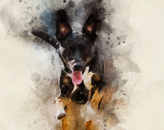 Aquarelle numérique pour animal de compagnie, portrait de chat personnalisé, illustration d'animal de compagnie, dessin de portrait de chien personnalisé, cadeau commémoratif d'animal de compagnie, cadeau de perte d'animal de compagnie