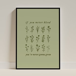 If you never bleed you&#39;re never gonna grow Poster - Digital Download
