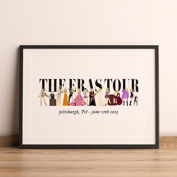 CUSTOM DIGITAL POSTER - Passen Sie Ihr Poster mit Ihrer Stadt und den Outfits, die Taylor trug, an! - Taylor Swift- Die Eras Tour