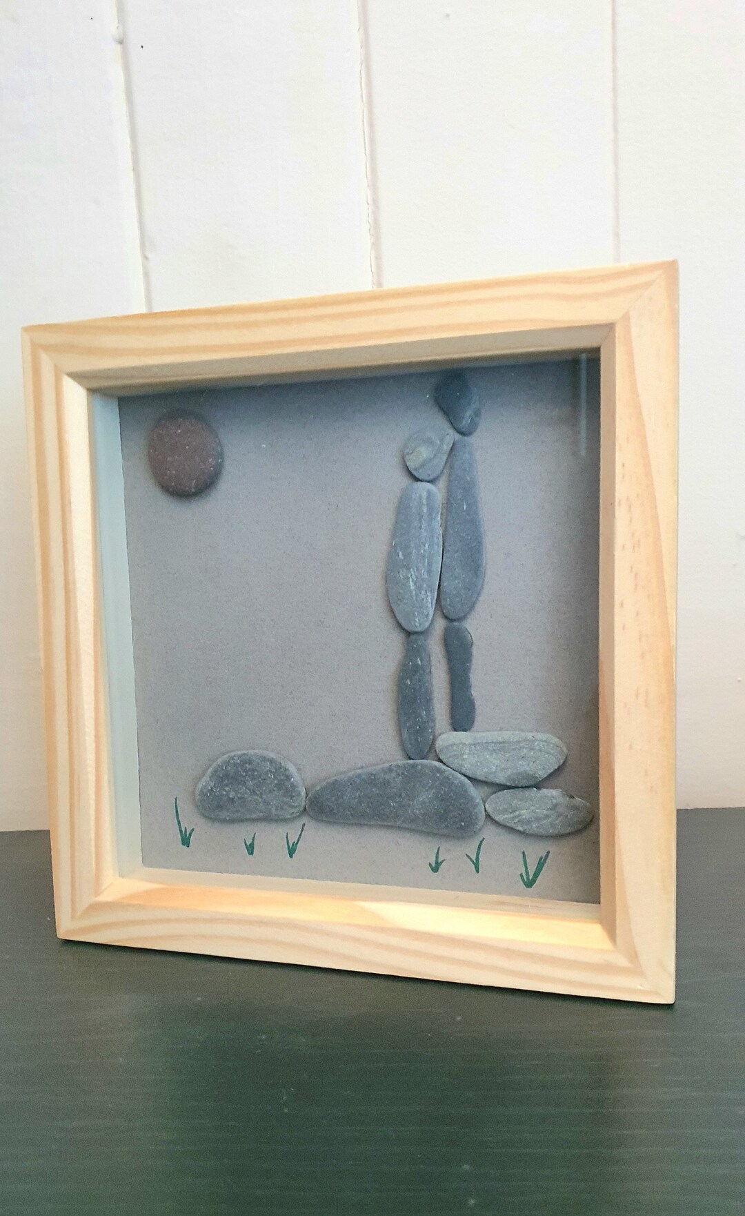Moonlight Pebbles Moonlight Couple Pebble Art Framed Picture Gift - Etsy