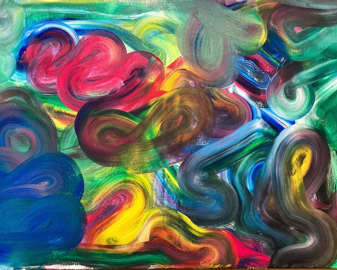 Picture Idea: Ethereal Swirls Handpainted Swirly Acrylic Abstract Expressionism