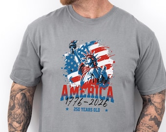 アメリカ建国250周年記念シャツ：コンフォートカラーズ USA 愛国心T