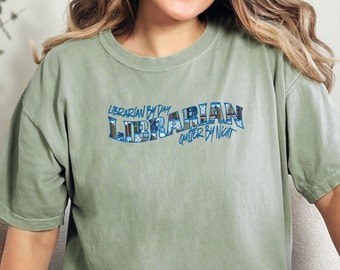Funny Librarian Quilter Shirt: Comfort Colors Tee, Book Lover Gift
